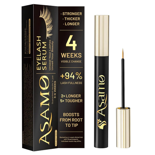 Eyelash Growth Serum – 15 Plant Extracts for Longer, Denser & Robust Lashes,Boosts Natural Lash Development,eyelash serum,Enhance Natural Beauty, Hypoallergenic Oil Free,lash growth serum（Black-Gold）