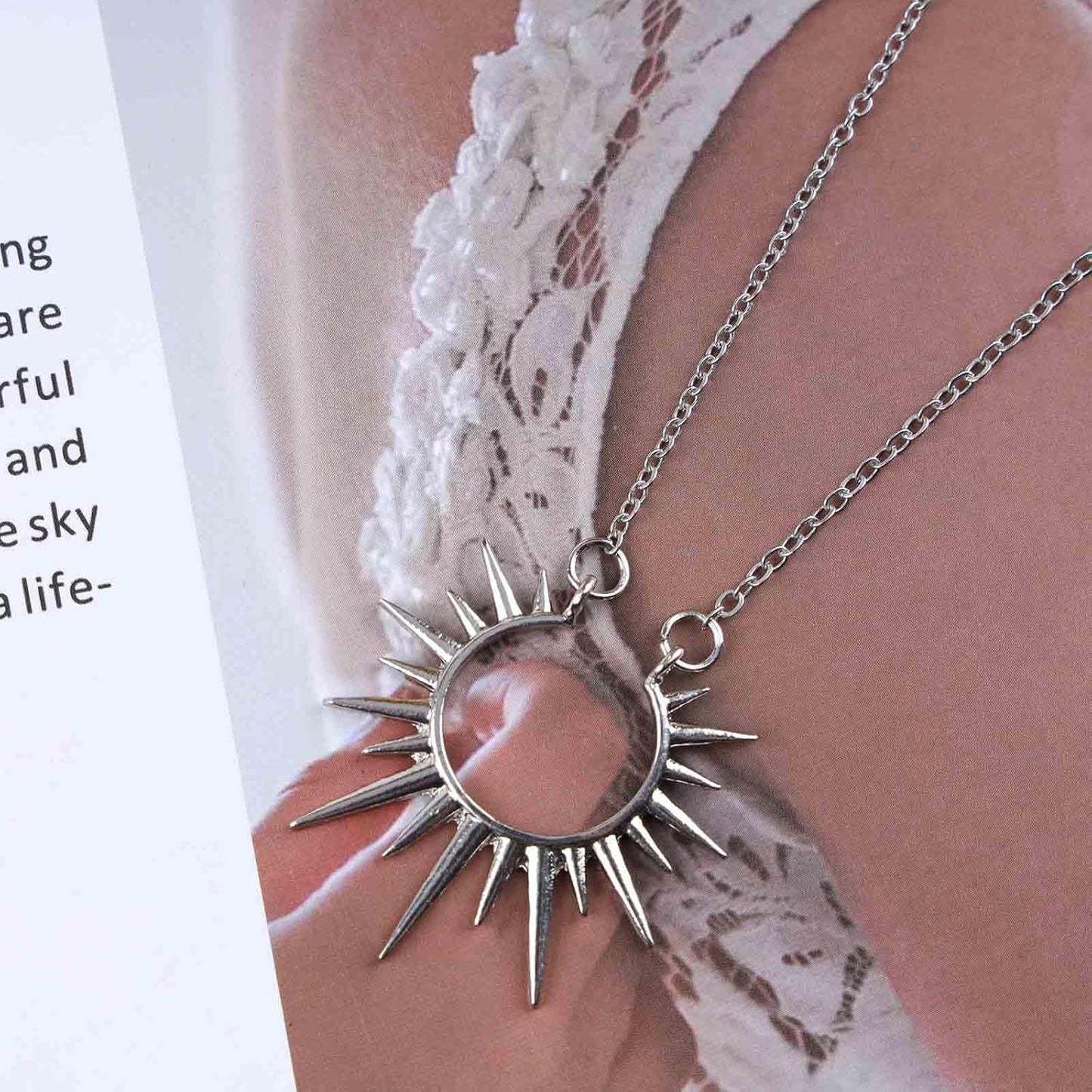 Vintage Sunburst Pendent Necklace Hollow Sunburst Necklace Moonstone Gold Sun Choker Necklace Open Sunburst Necklace Jewelry for Women (Gold)