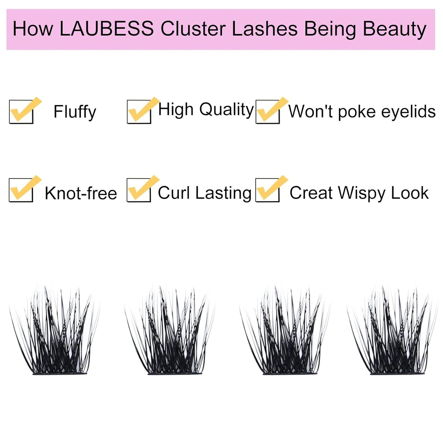 Individual Lashes 14-18mm 144pcs Cluster Lashes Mixed Tray Volume Eyelash Clusters DIY Lash Extension Kit Soft Lash Clusters Fluffy Mink Cluster Eyelash Extensions (03-0.07D, 14-18mm)