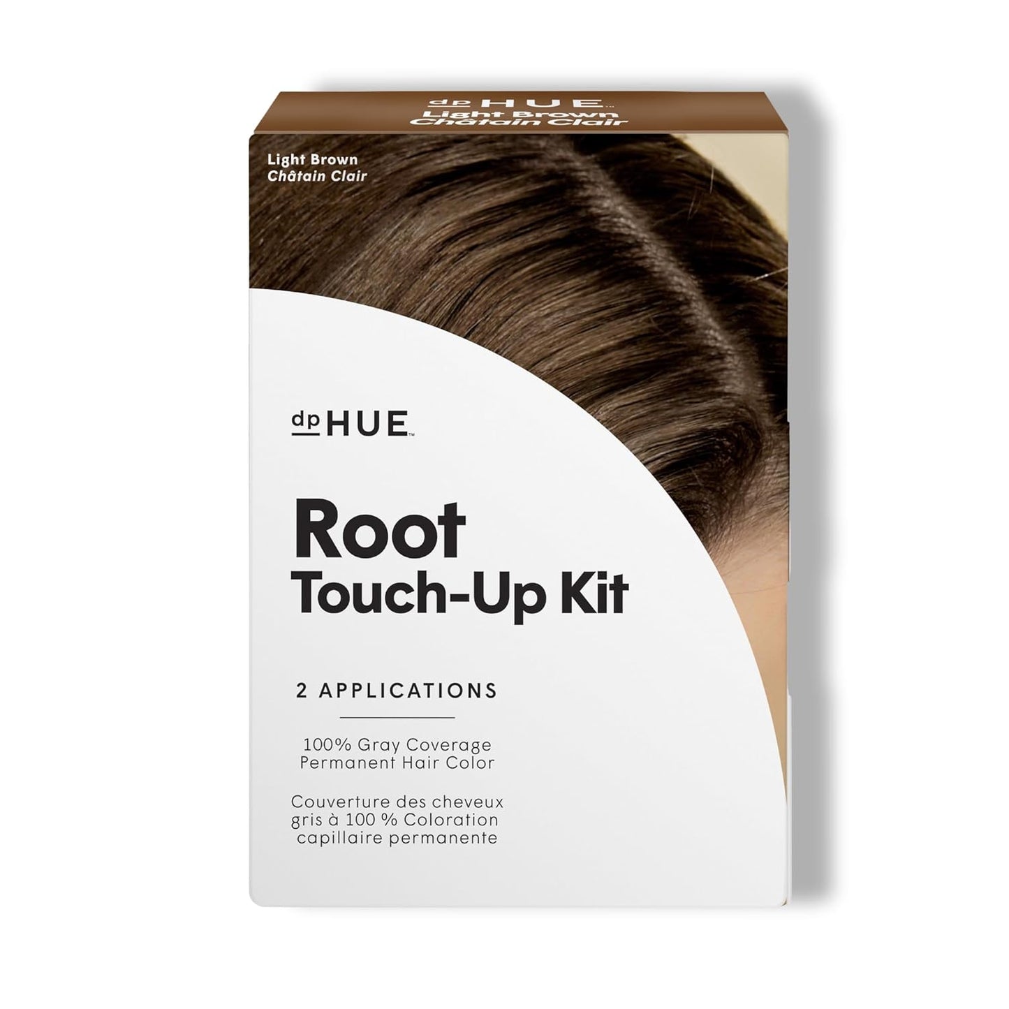 dpHUE Root Touch-Up Kit, Light Brown - Permanent Hair Color for Gray Coverage - Includes Two Applications - Paraben, SLS & SLES Sulfate Free - Leaping Bunny Certified