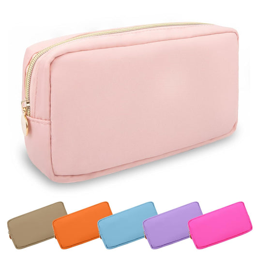 Small Makeup Bag Pouch for PurseNylon Travel Toiletry Storage Bag Cute Preppy Cosmetic Bag for Women Girls,Waterproof Makeup Organizer Bag Pouch Skincare Bag Purse with Zipper (Small-Flamingo)