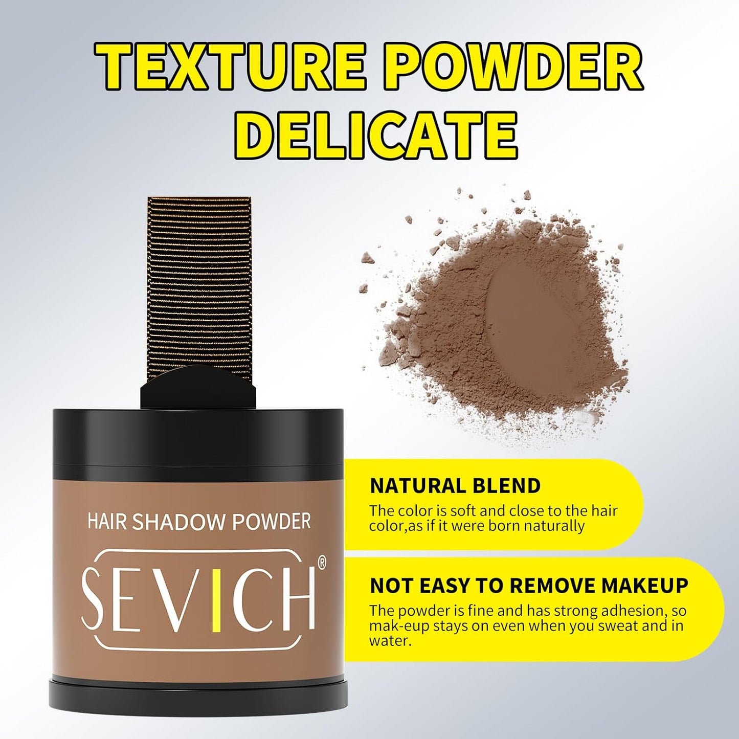 Sevich Hairline Powder 10g Large Capacity,Instantly Conceals Hair Loss,Root Touch up Powder,Hair Shadow Toppers for Women & Men Thinning Gray Hair,48H Makeup Lasting,1 Box = 2.5 Boxes,Brown