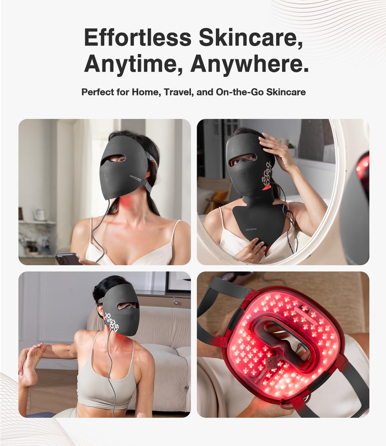 JOVS LED Light Therapy Face Mask, Wireless Red Light Therapy for Face, Portable Skin Care Beauty Device Intelligent Beauty Solution at Home