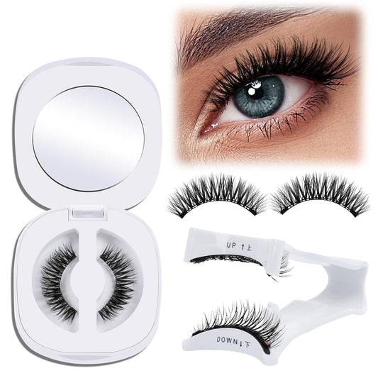 QUEWEL Magnetic Eyelashes, Reusable No Glue Needed Magnetic Eyelashes Kit with Applicator Lash Clusters Kit without Eyeliner Easy to Wear and Remove (G-YC01)