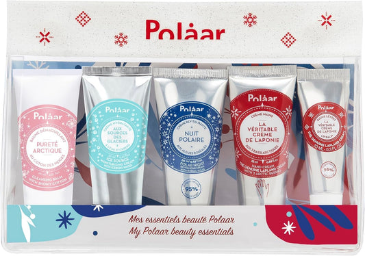 Polåar - Beauty Ritual Discovery Kit - Face, Hands & Lips Routine - Travel Essentials Skincare - Melting, Non-Greasy Textures, Cruelty Free, Made in France - 5 pcs