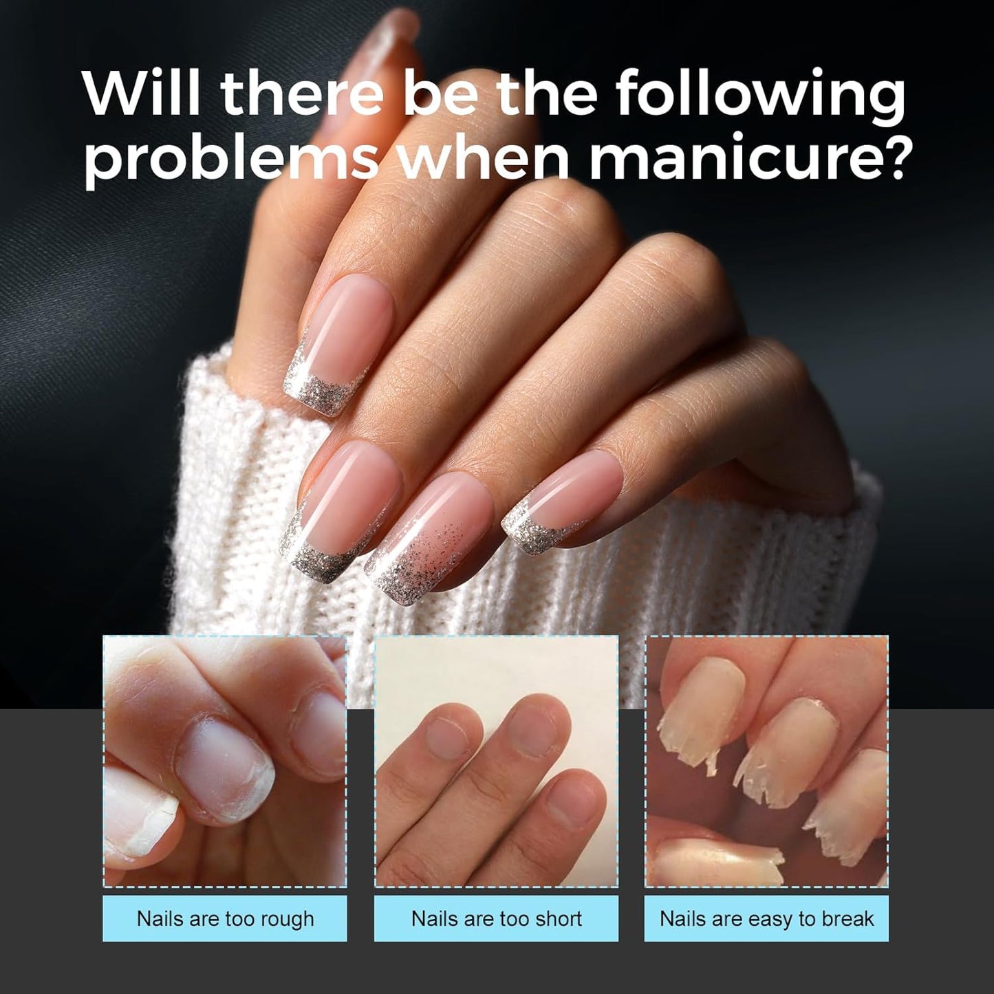 TOMICCA Short Square Nail Tips Acrylic Nails 240Pcs Acrylic Nail Kit Gel Nail Tips 12 Sizes Pre-shape Short Clear Fake Nails for Nail Extension Art Home DIY