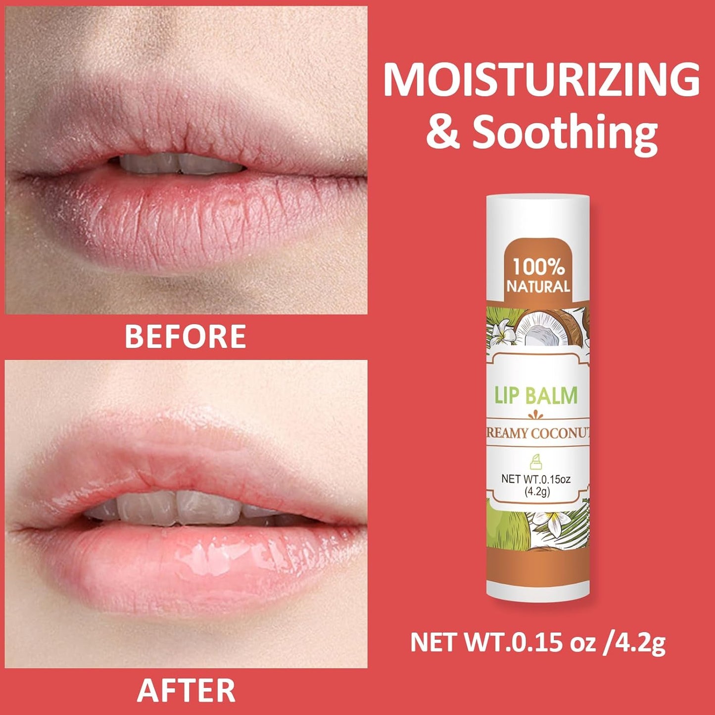 128 Pack Lip Balm, Natural Lip Balm Bulk with Vitamin E and Coconut Oil, Bulk Moisturizing Lip Balms for Dry Lips-16 Flavors