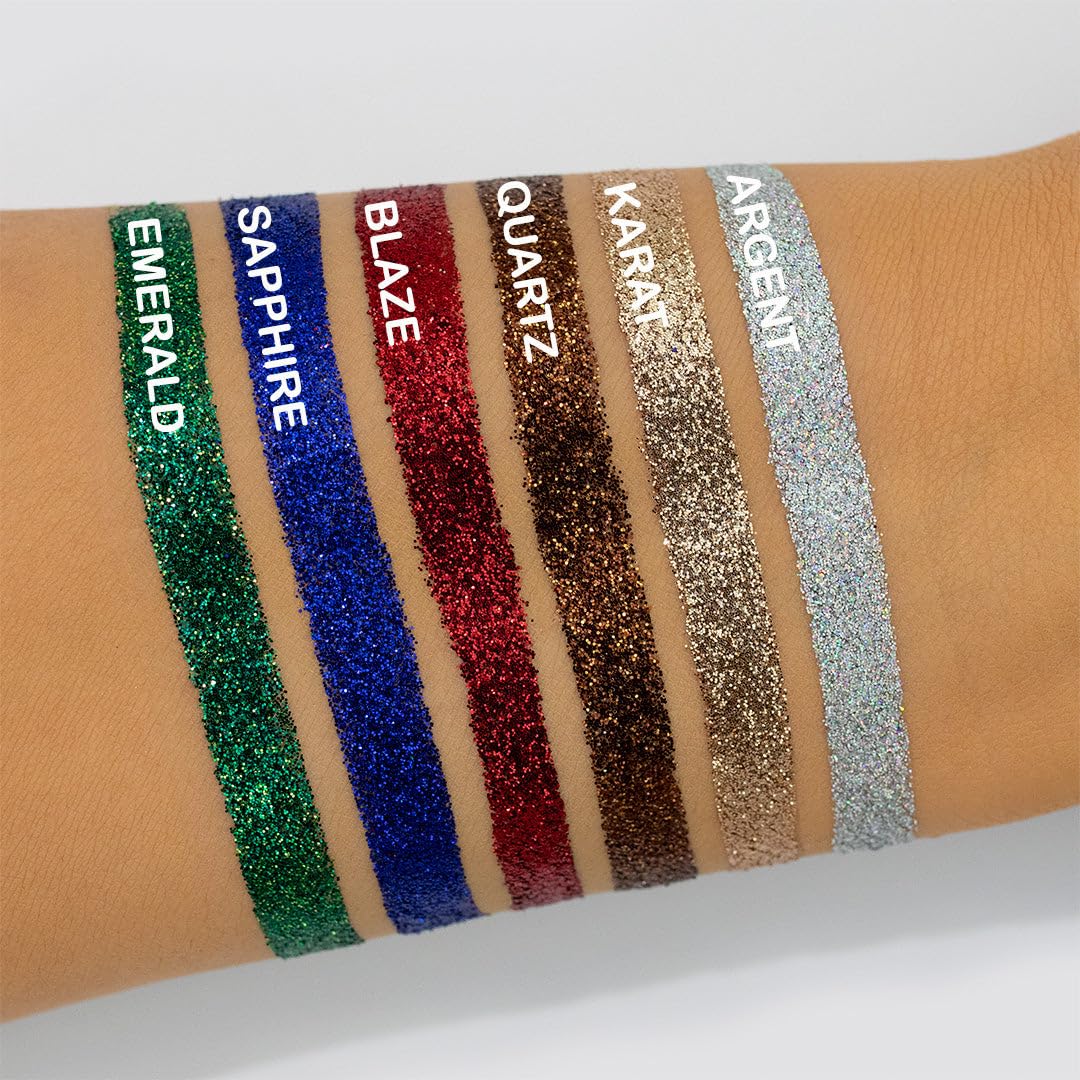 Glitter Eyeshadow Palette, Pressed Pigmented Mineral Ultra Eyeshadow Palette, Long Lasting, Quick Drying, Loose Glitter Glue for Eye Crystals Makeup