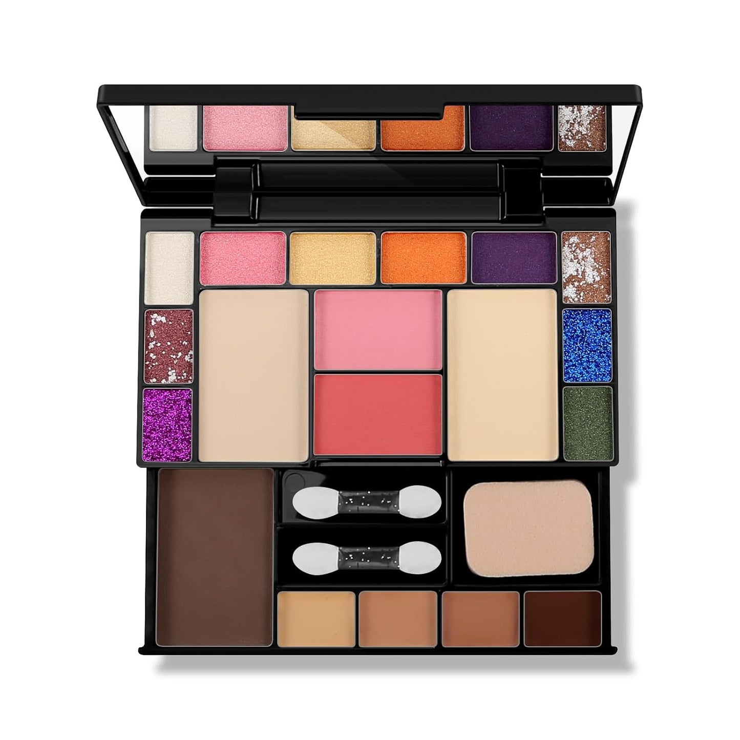 Makeup Palette Set, Makeup Kit for Women, 19 Color Makeup Set Include Matte Glitter Eyeshadow, Contour, Highlighter, Concealer, Eyebrow Powder, Blush, Mirror, Makeup Brush, Sponge