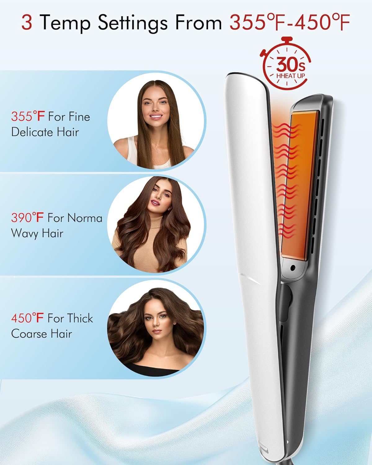 Betahouse Flat Iron Hair Straightener and Curler 2 in 1 with Cooling Air Vents and Add Essential Oil, 1 Inch Titanium Straightening Curling Iron Airflow Styler 3 Temp UP to 450℉ Dual Voltage