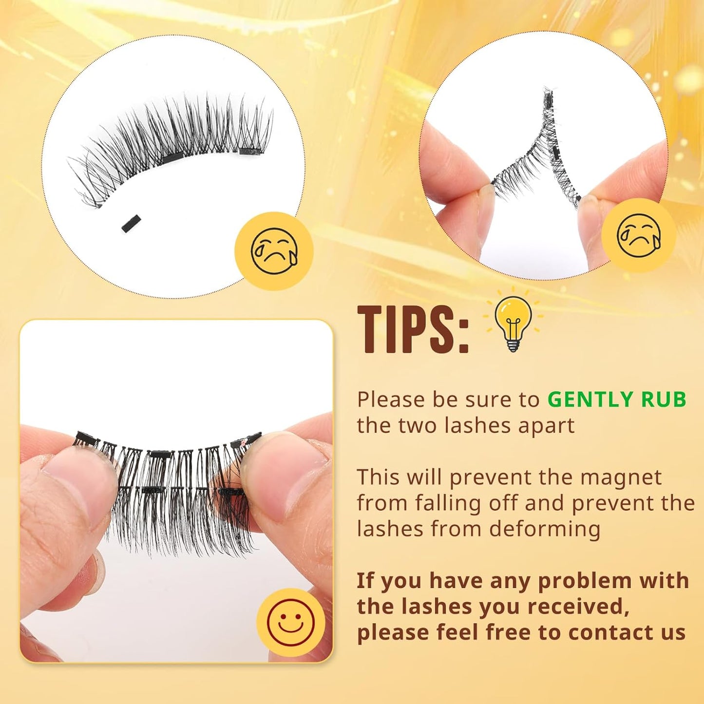QUEWEL Magnetic Eyelashes 1 Pair Reusable Magnetic Eyelashes with Applicator No Glue Needed Eyelashes Cat Eye Natural Look Lash Clusters Kit Easy to Wear and Remove(Magnetic Lashes-E03)