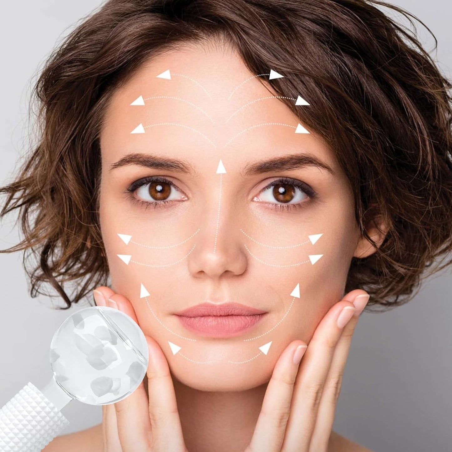 Ice Globes & Ice Roller for Face and Eyes - Facial Massage Tools for Skin Care, Reduce Wrinkles & Puffiness, Cooling Globes & Roller Ball for Glowing Skin 2PCS (White)