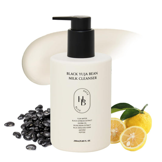 Black Yuja Bean Milk Cleanser - Sensitive Skin, Korean Skincare, Vegan, Hypoallergenic, Moisturizing, Hydrating, First Facial Cleansing, Cleansing Milk, K-Beauty, Gentle Face Wash