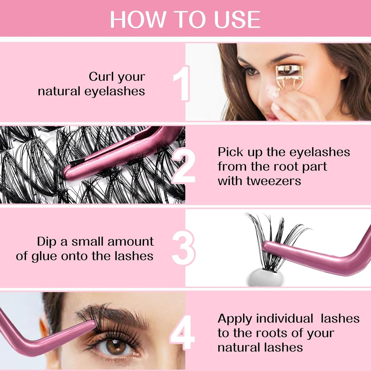 280 Pcs Individual Lashes 30D+40D Mixed Lash Clusters 14 Rows Cluster Lashes that Look Like Eyelash Extensions DIY Lash Extension Self Application At Home (30+40-D-10)