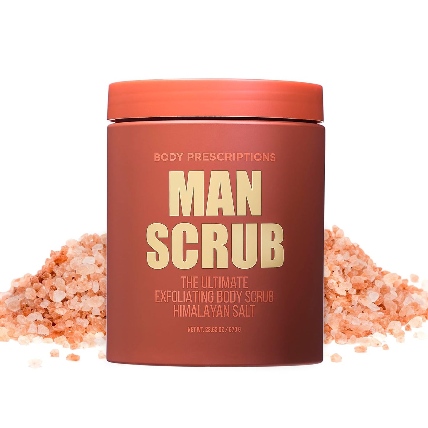 Body Prescriptions Men’s Exfoliating Body Scrub – Ultimate Skin Cleansing Wash in Jar with Twist-Top Lid, For All Skin Types, 21 Ounce (Pack of 1), Himalayan Salt