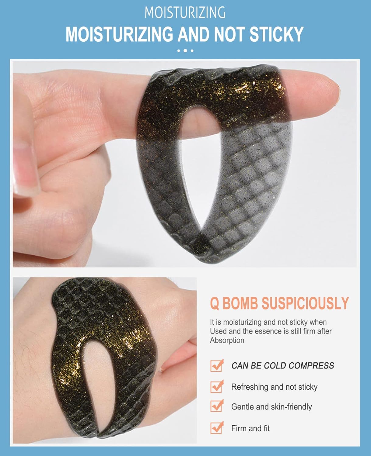 Collagen Eye Pads for Puffy Eyes and Dark Circles, Under Eye Patches for Puffy Eyes, Under Eye Masks Skincare Black color