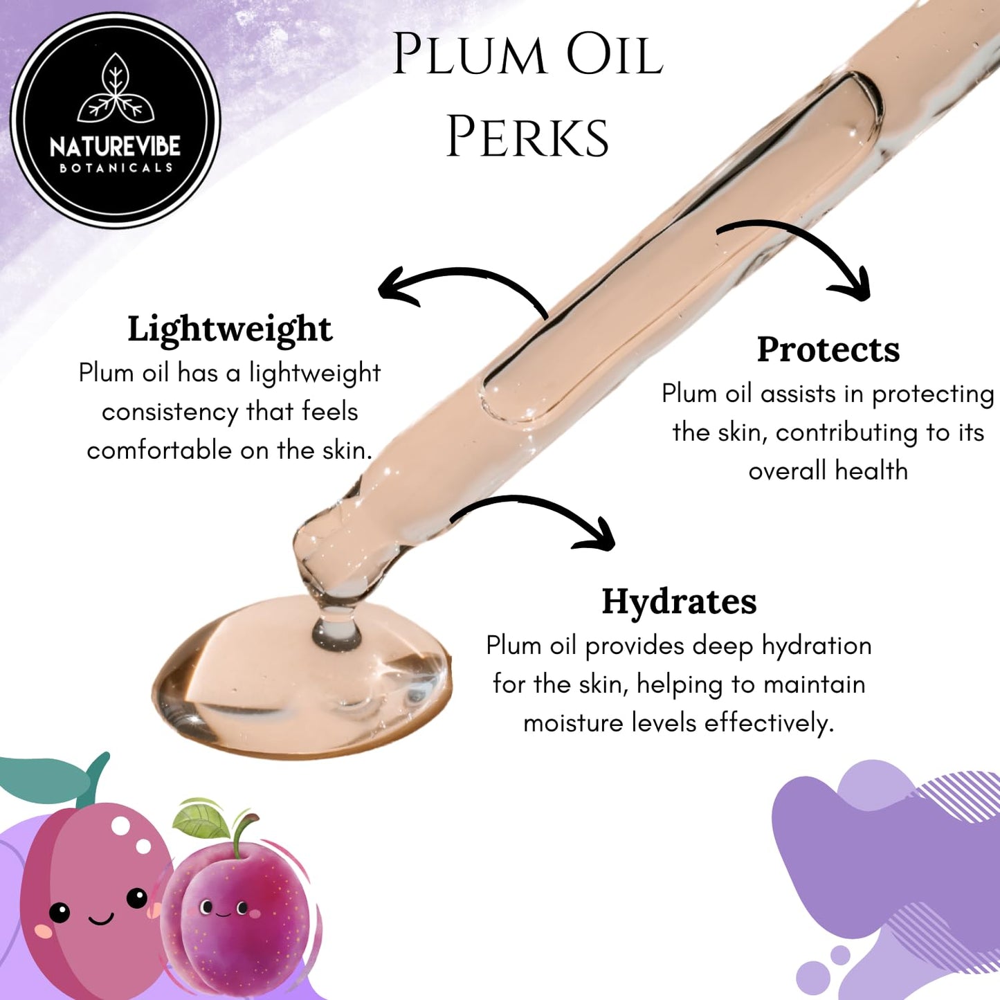 Naturevibe Botanicals Plum Oil 32 Ounces | 100% Pure and Natural | Great for Skin Care and Hair Care