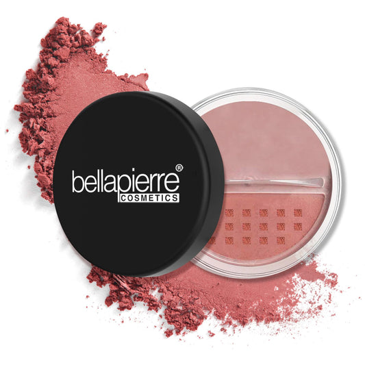 Bellapierre Mineral Blush – Loose Powder Blush, Lightweight Cheek Color, Warm Dewy Finish, Talc-Free, Hypoallergenic & Non-Toxic – 0.3 oz – Desert Rose