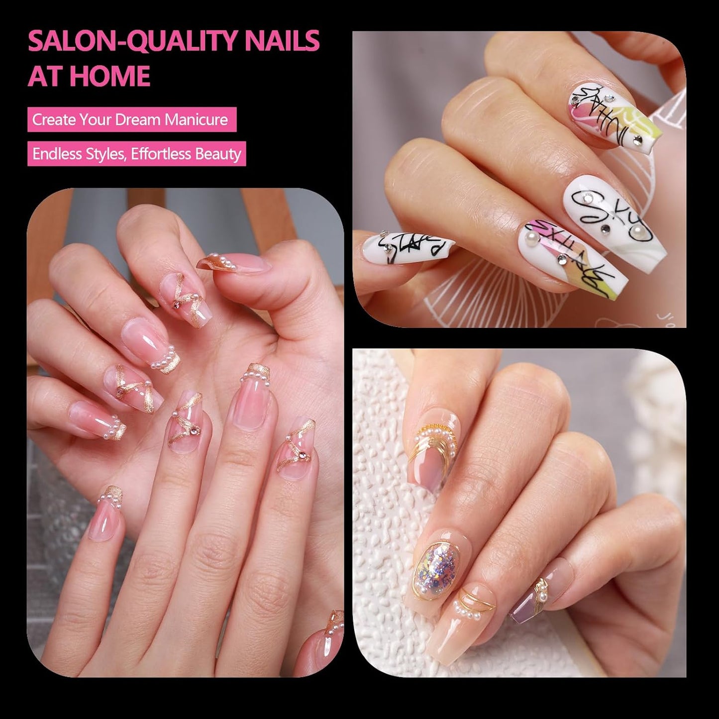 Medium Square Nail Tips 500PCS, Clear Acrylic Full Cover Gel Press on Nail Tips for DIY, 10 Sizes Pre-Shaped False Nails with Glossy Finish, Professional Manicure Kit & Easy Application