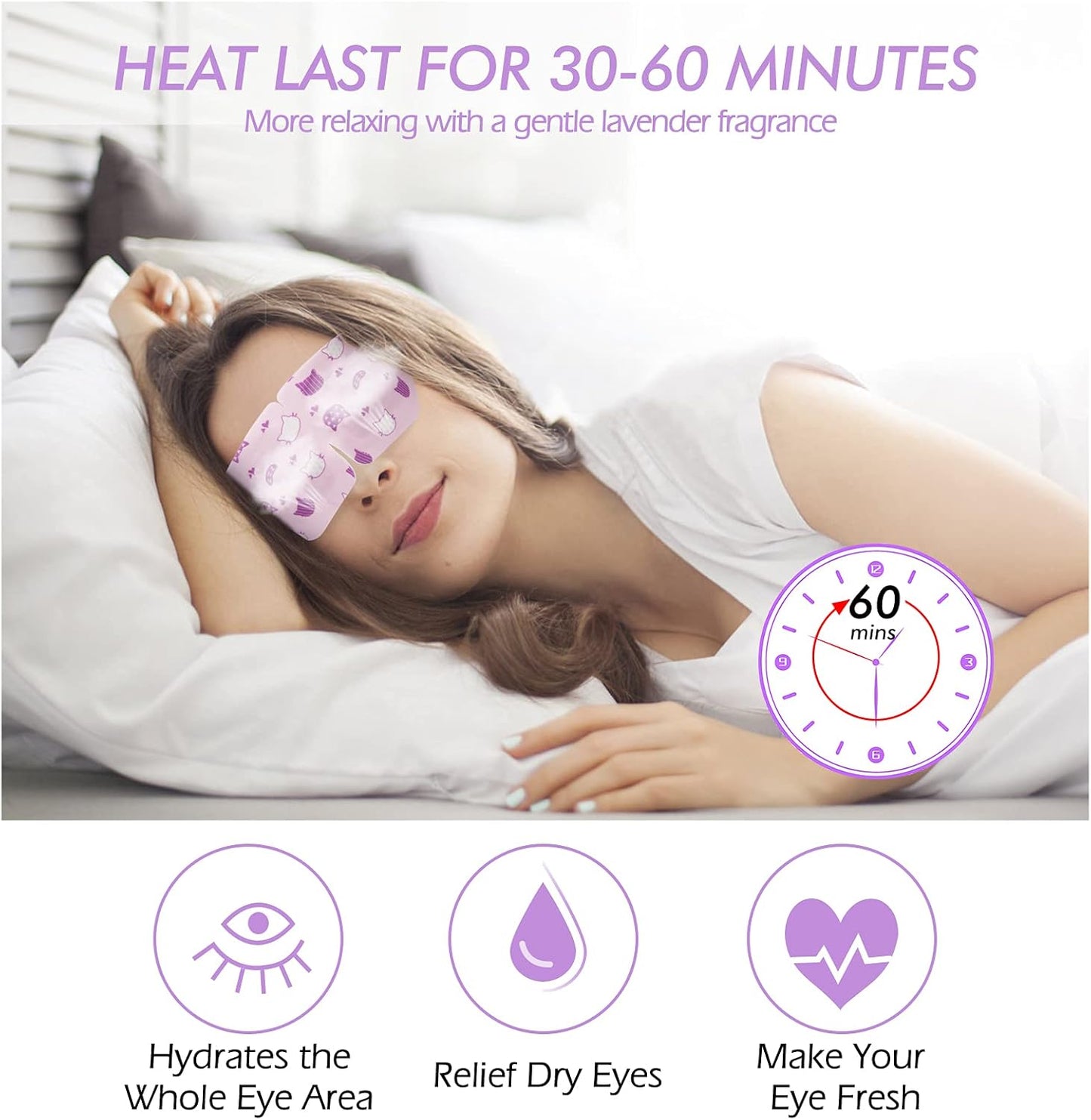 Jekeno Steam Eye Mask, 16 Packs Eye Masks for Dry Eyes Dark Circles and Puffiness, 40-60 Minutes Self Heated Steam Warm Eye Mask, Christmas Spa Gifts for Women