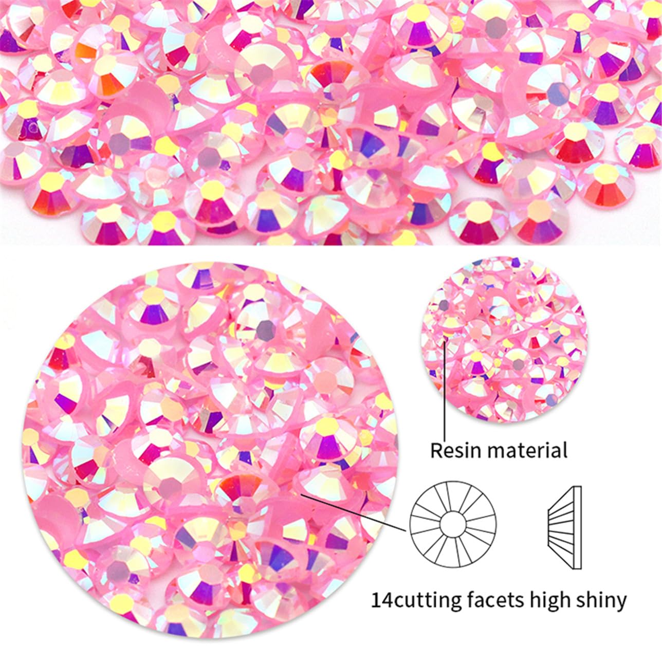 1440 Pcs SS20 5mm Flatback Rhinestones for Nails Art Crafts Glitter Round Shine Gems AB Crystals DIY Clothes Shoes （Light Sapphire AB）