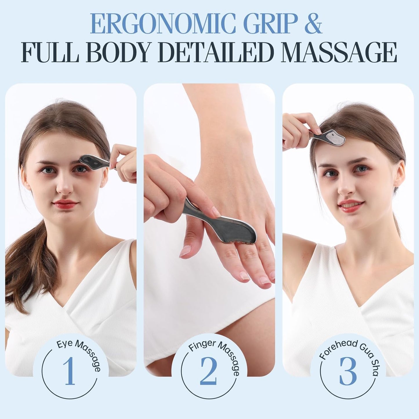 Gua Sha Facial Tools,Guasha Massage Tool for Face&Body, Manual Massage Tool for Lymphatic Drainage &Jawline Sculpting & Puffiness Reducing,Gua Sha Muscle Scraper Tool,Skin-Care Tool