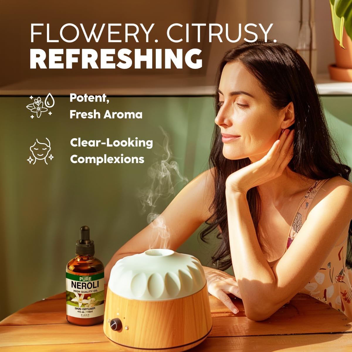 Kukka Neroli Essential Oil for Diffuser Skin - 4 Fl Oz - Neroli Oil, Floral Scent, for Aromatherapy, Candle, Bath Bomb, DIY Soap Making Scents