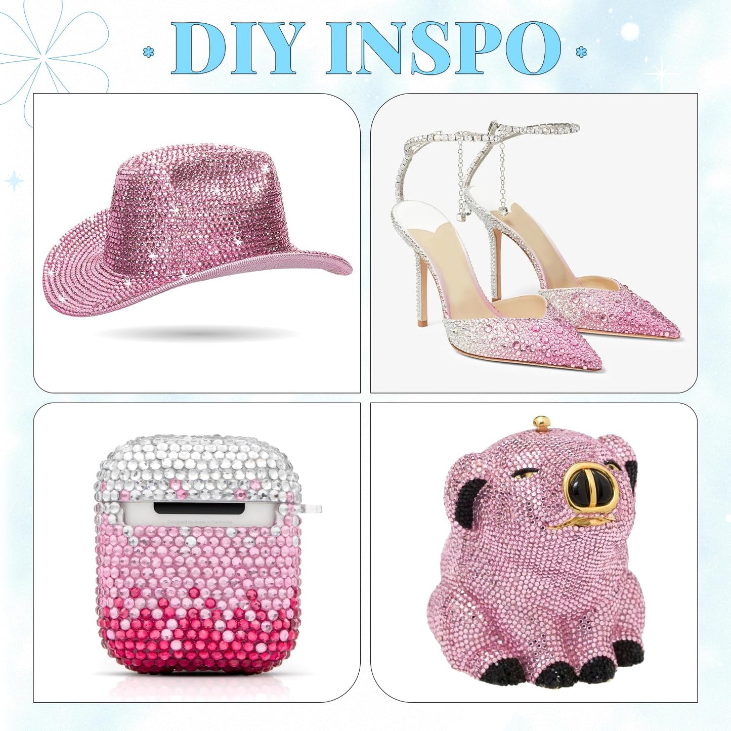 6000Pcs Resin Rhinestones for Bedazzling with 3Pcs B7000 Jewelry Glue, 1 Box Light Pink Flatback Rhinestones for Crafting Crafts DIY, Crystals Gems for Clothing Shoes Tumblers Nail Art Makeup