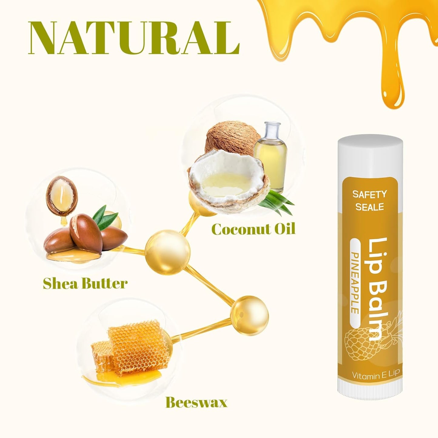 Yopela 36 Pack Natural Lip Balm Bulk with Vitamin E and Coconut Oil - Moisturizing, Soothing, and Repairing Dry and Chapped Lips Valentine's Gift- 12 Flavors - Non-GMO