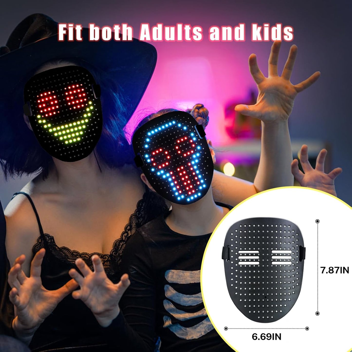 QAQ LED Mask Light Up Mask with Gesture Sensing, Cool Stuff Toys Gifts for Boys Girls, Cool Toys Gifts for Halloween Costumes Christmas Birthday Party