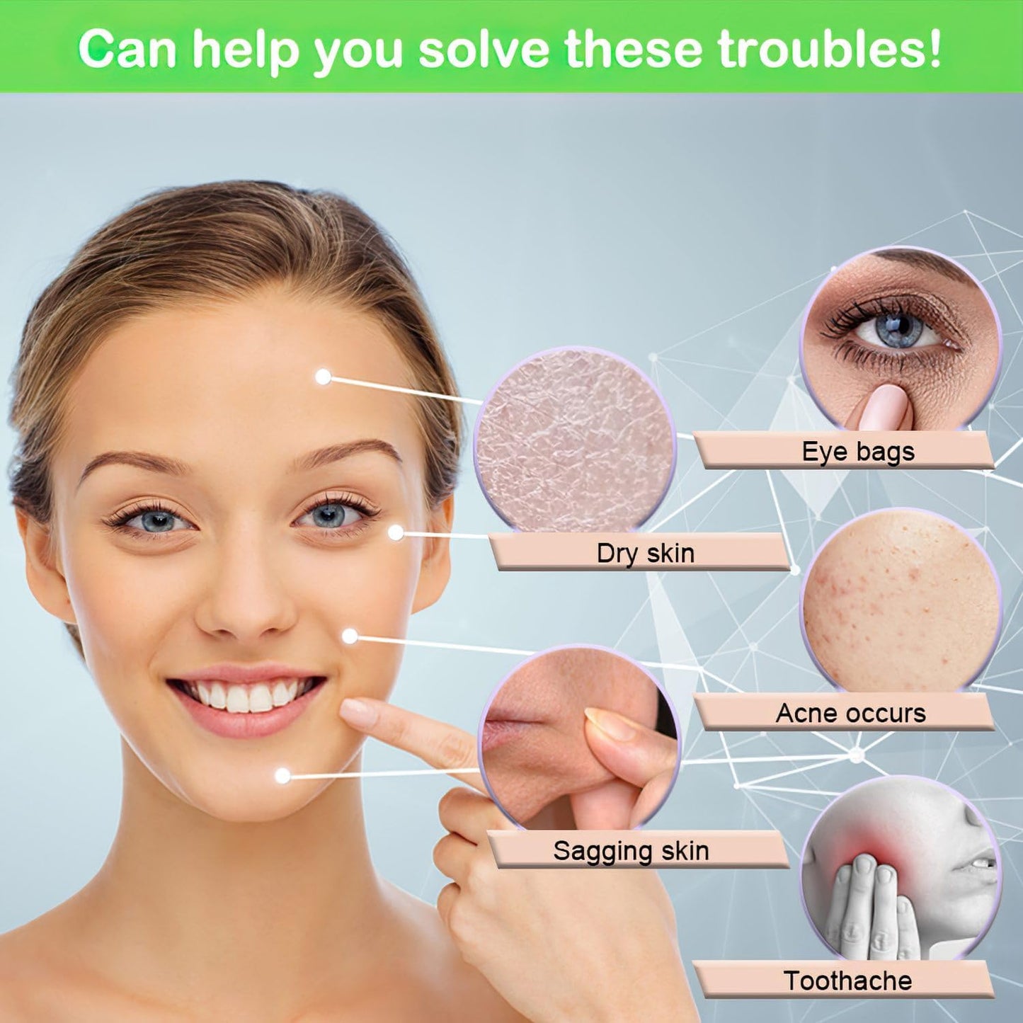 KOGITI Face Ice Roller & Mold - Beauty Facial Massage Tool for Puffiness Relief, Ice Cube Holder (New-Green)