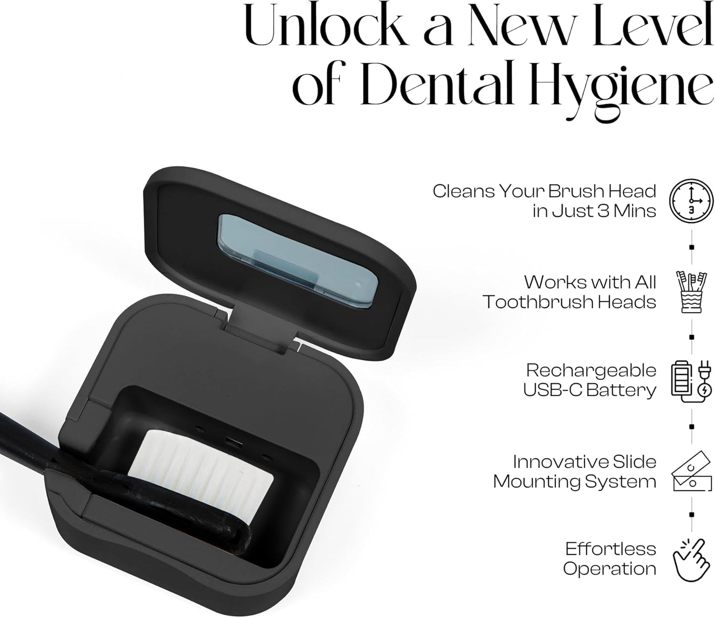 Mondano UV-C Toothbrush Sanitizer and Holder, Toothbrush Case - Manual/Electric Toothbrush Cover for Any Toothbrush Head - Rechargeable Toothbrush Travel Case, Tooth Brush Cover Cap for Home