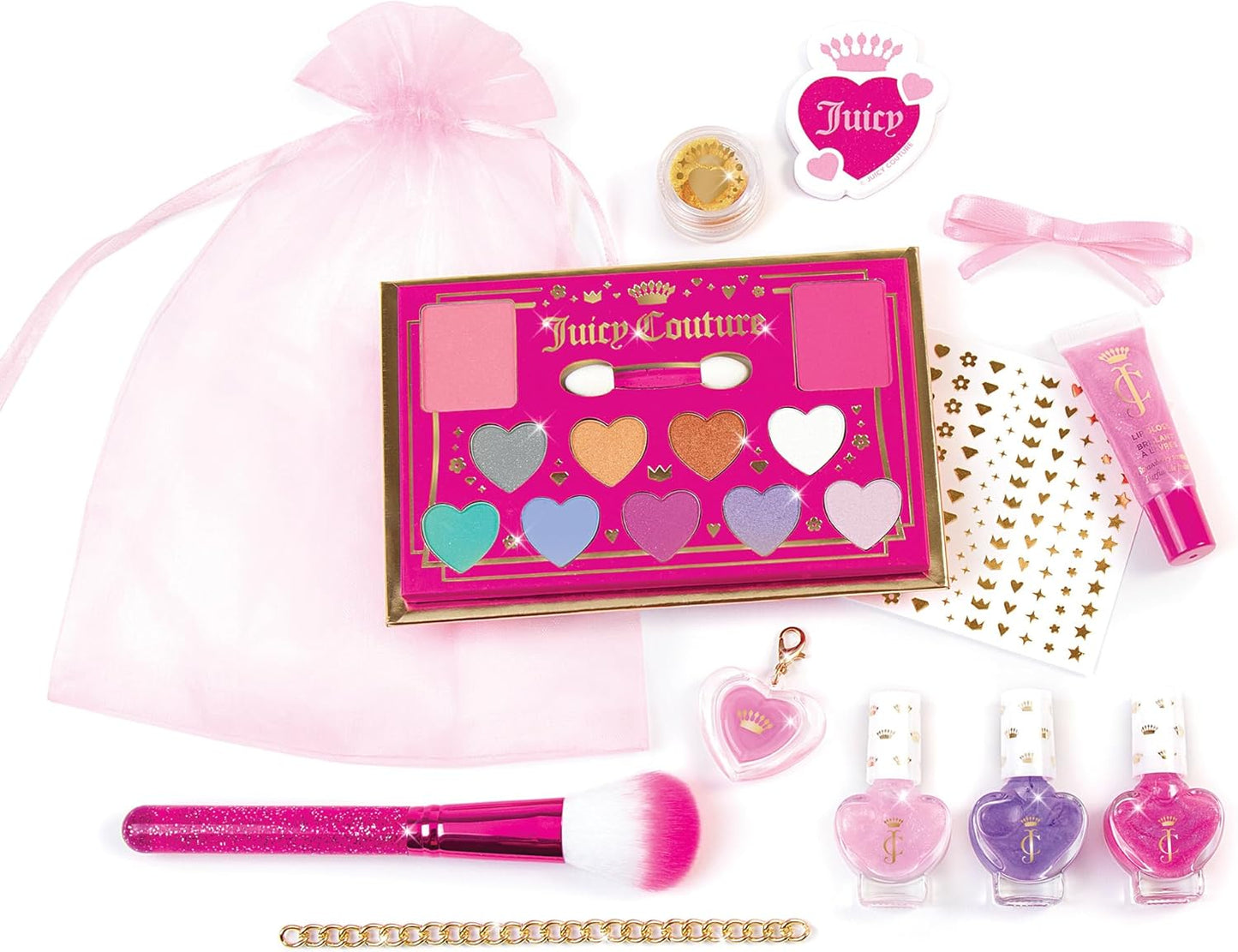 Make It Real: Juicy Couture Luxe Cosmetic Set - Lip Gloss Charm Bracelet, Nail Polish, Eyeshadow, Head to Toe Glam, Makeup Kit, Girls & Kids Ages 8+