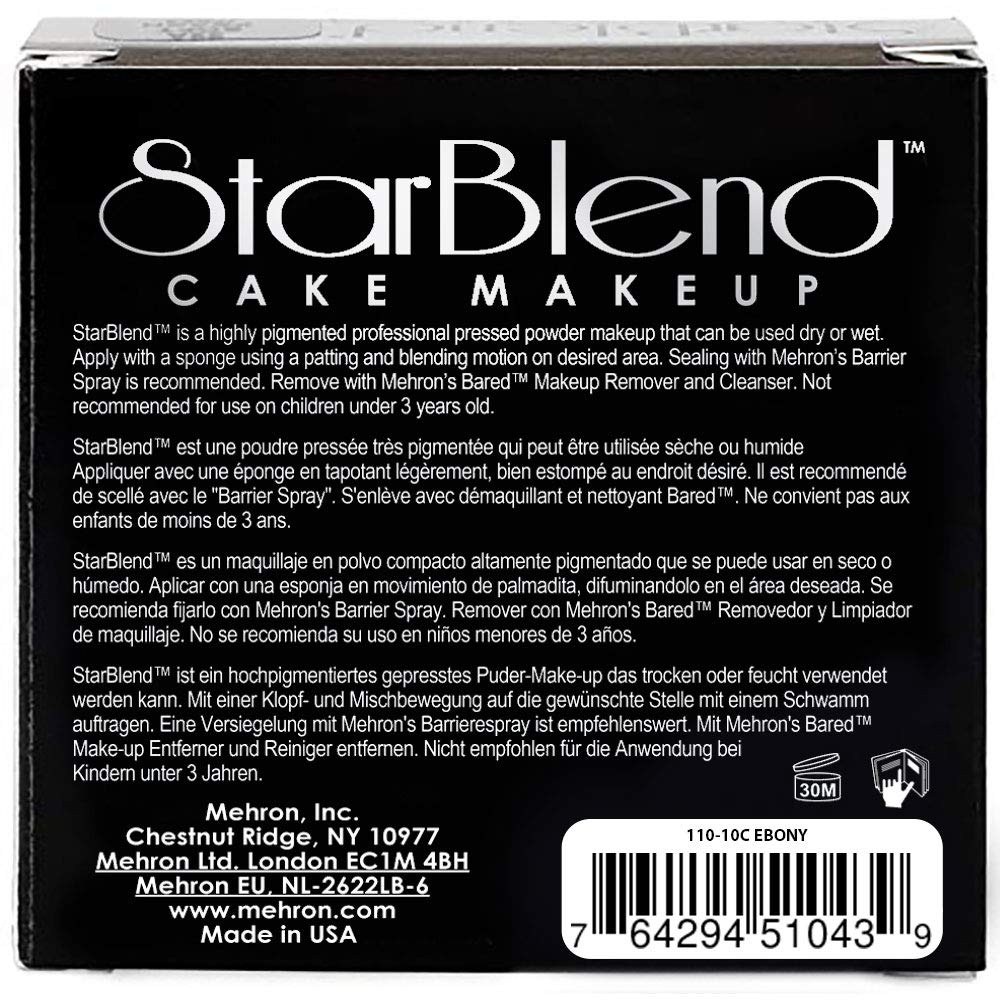 Mehron Makeup StarBlend Cake (2 oz) (Ebony)