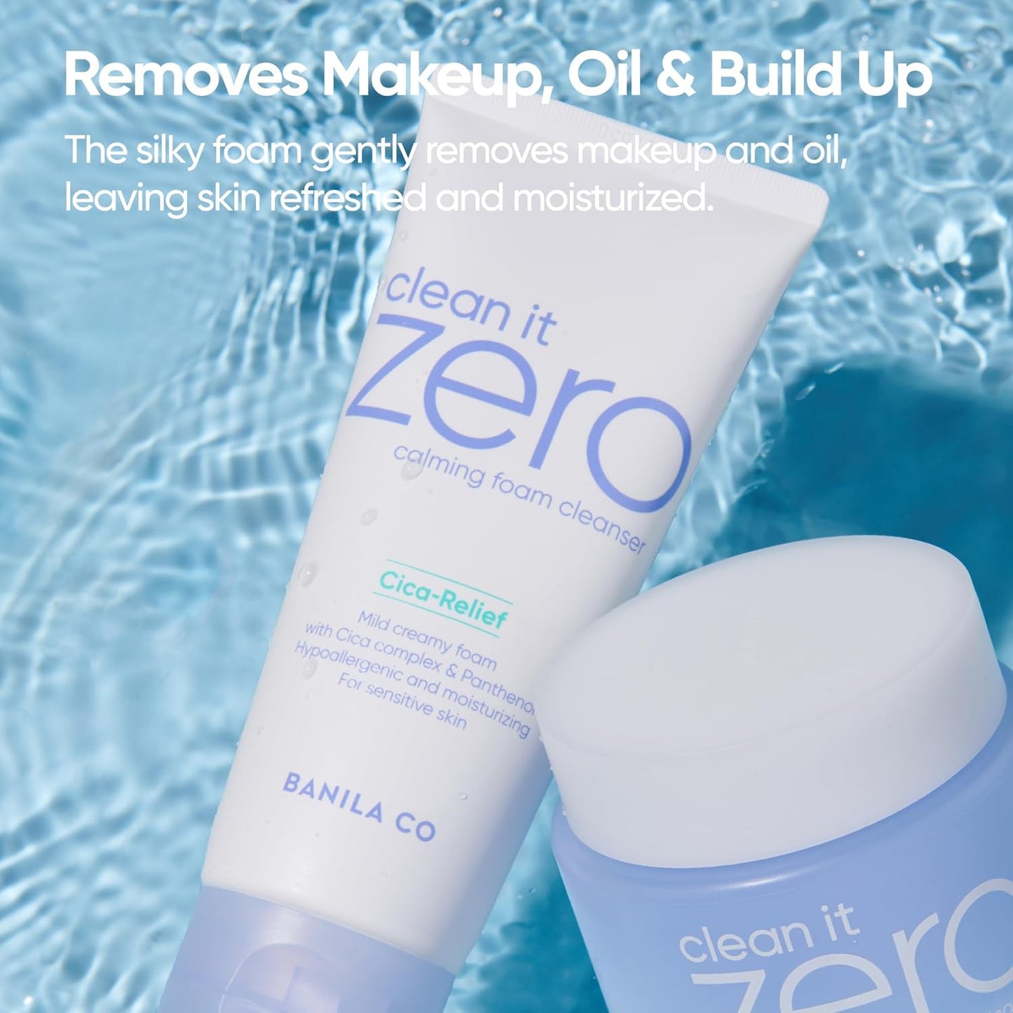 BANILA CO Clean It Zero Calming Foam Cleanser | Rich Lather Hydrating Cleansing With Soothing Finish | CICA Relief for Sensitive Skin | Vegan & Hypoallergenic (150ml / 5.07 fl.oz)