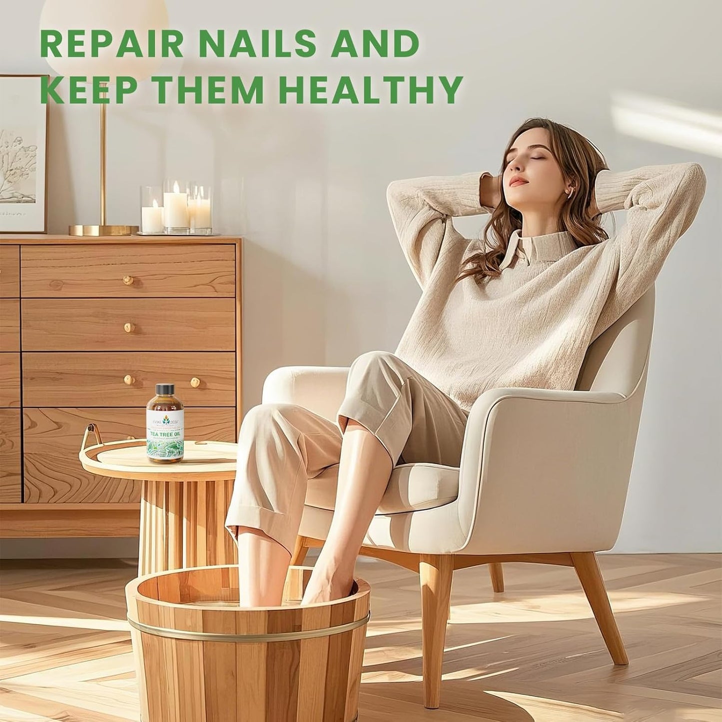 EVOKE OCCU 100% Pure Tea Tree Oil, for Skin, Face, Toenails, Add to Body Wash, Soap, Foot Soak - 4 FL Oz