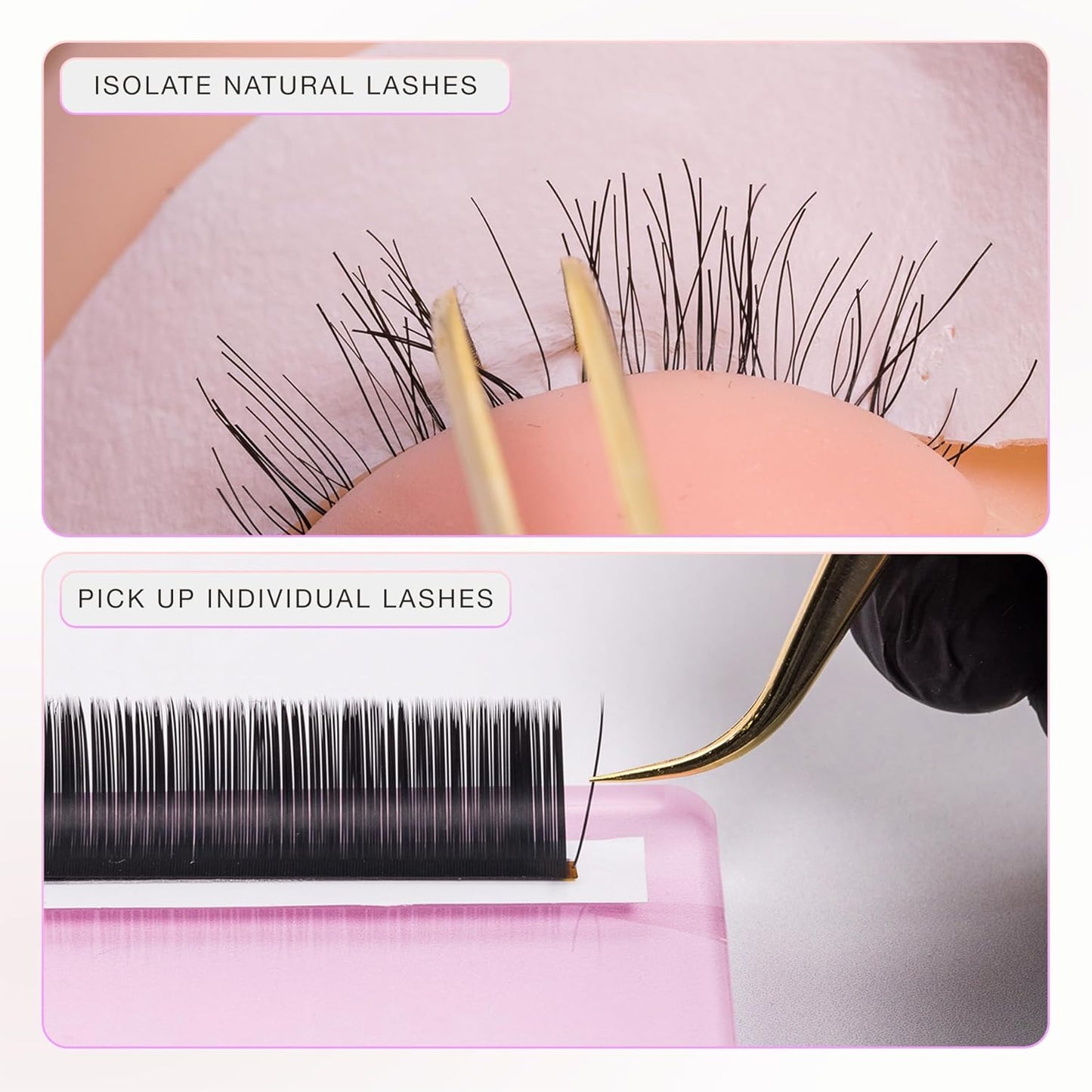 Curacoro Lash Tweezer - Professional & Precision Fiber Tip Grip Lash Tweezers for Eyelash Extensions, Multi Shapes & Purposes Tweezers for Volume, Isolation & Classic Lashes (Silver, Lashy and Classy)