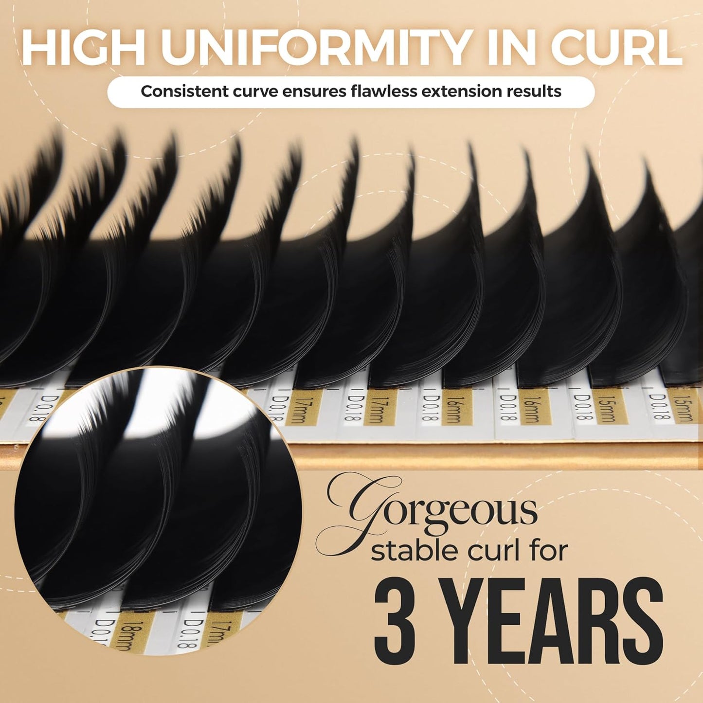 LASHVIEW D Curl 11mm Silk Mink Fake Eyelash Extensions 0.20 Thickness Natural Thick Lashes Semi-Permanent Individual Eyelashes Application for Professional Salon Use