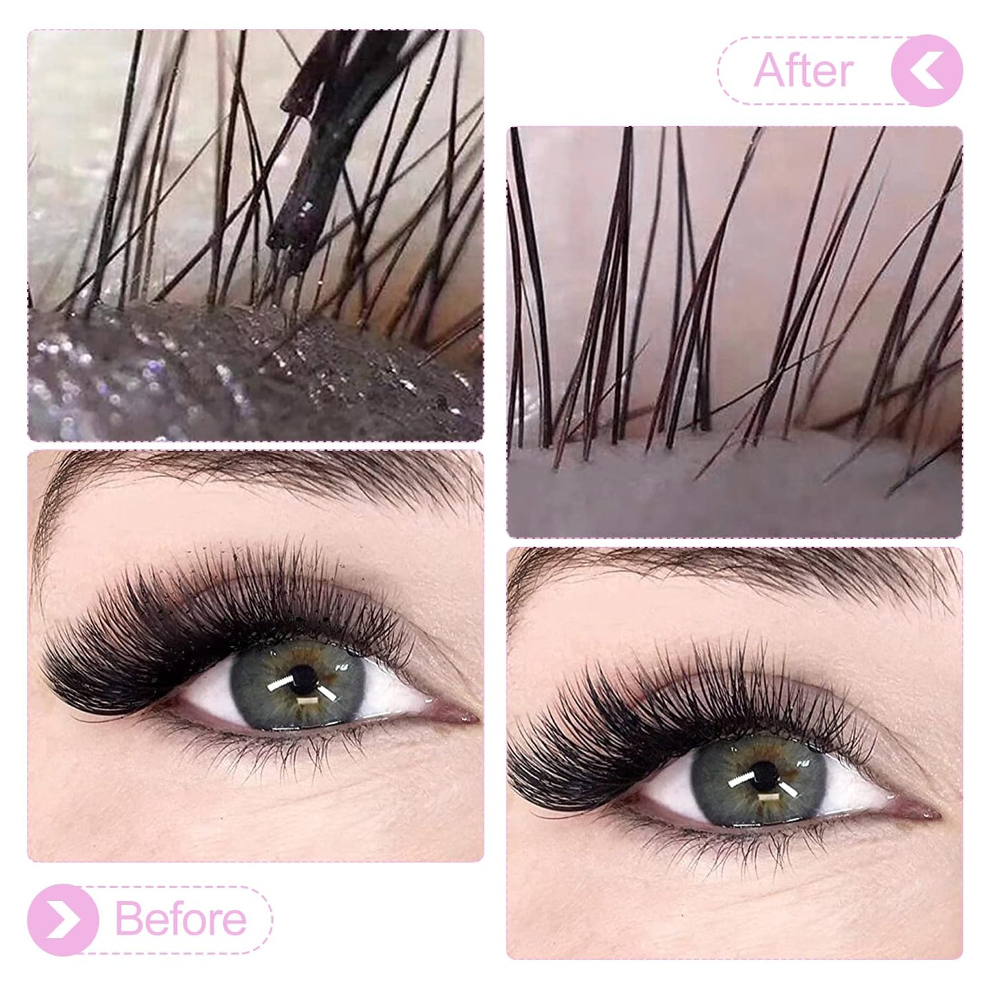 Eyelash Cleanser Concentrate 60ml Ice Cream Professional Lash Shampoo Foaming Cleanser DIY Paraben & Sulfate Free Non-lrritating Wash for Extensions Lashes with Salon Home Care-Makes 6 Bottles