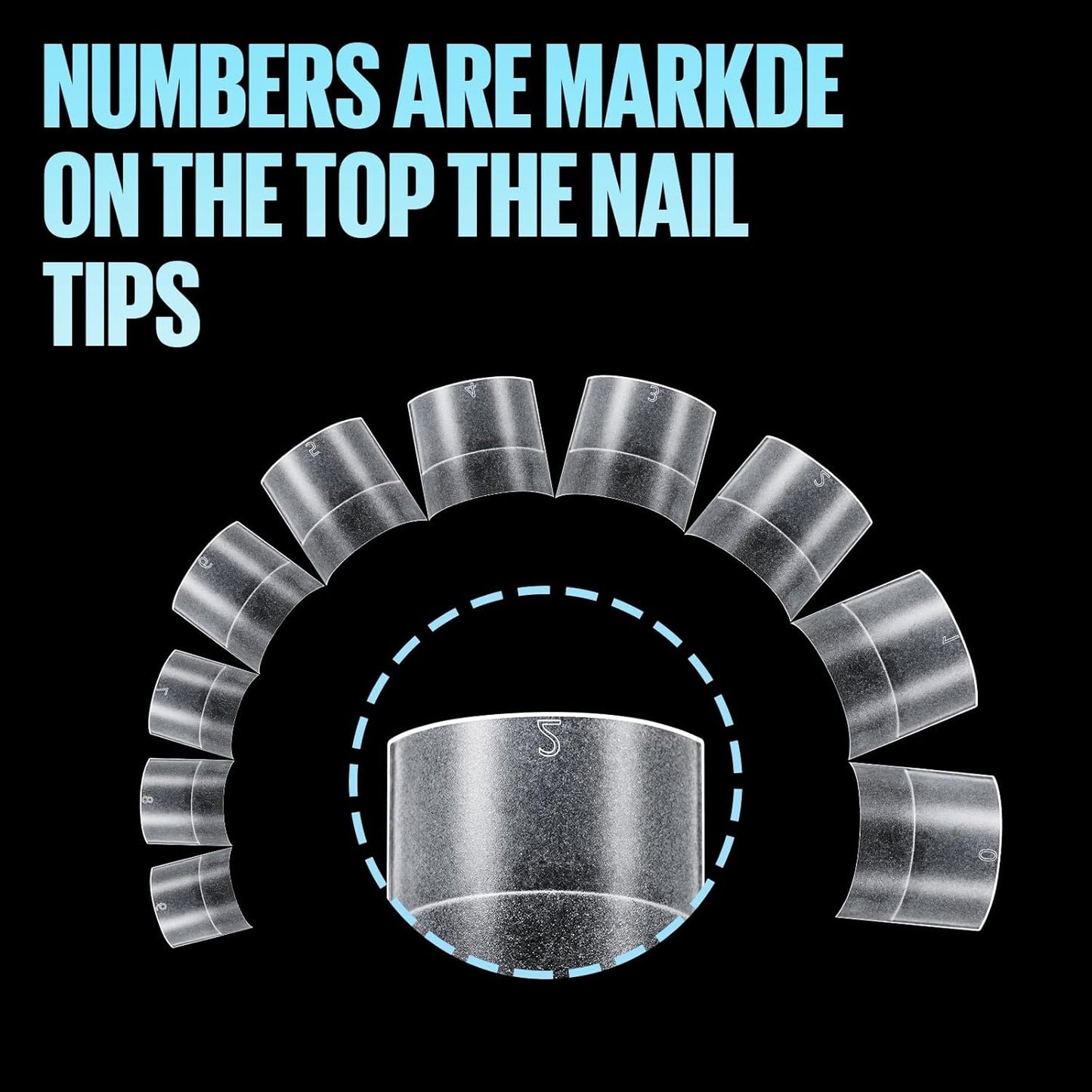 TOMICCA Short Square Nail Tips, Acrylic Half Cover Nail Tips, 10 Sizes Full Matte Gel No C Curve, Nail Extension Tips for Beginner and Professional 240Pcs