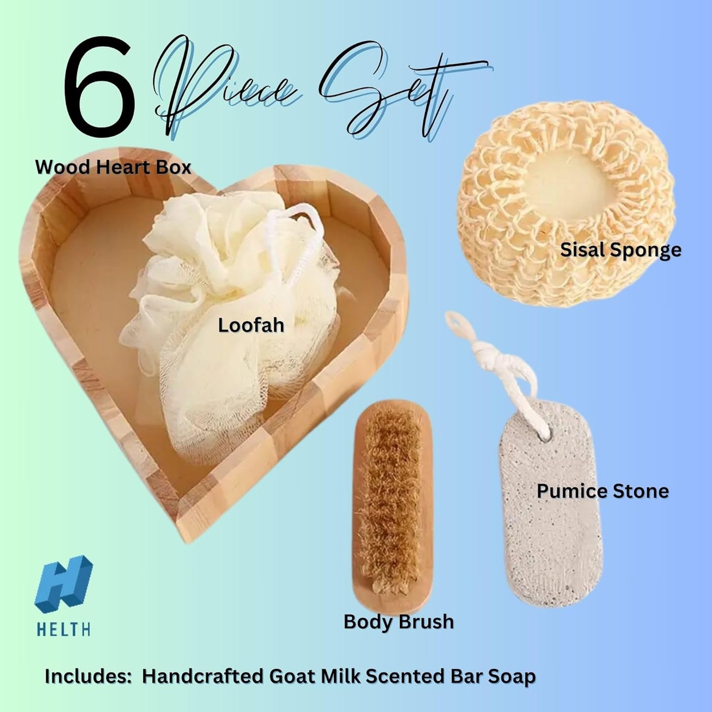 Spa Kit Birthday Box With Loofah Body Brush Vanilla Mint Patchouli Goat Milk Soap