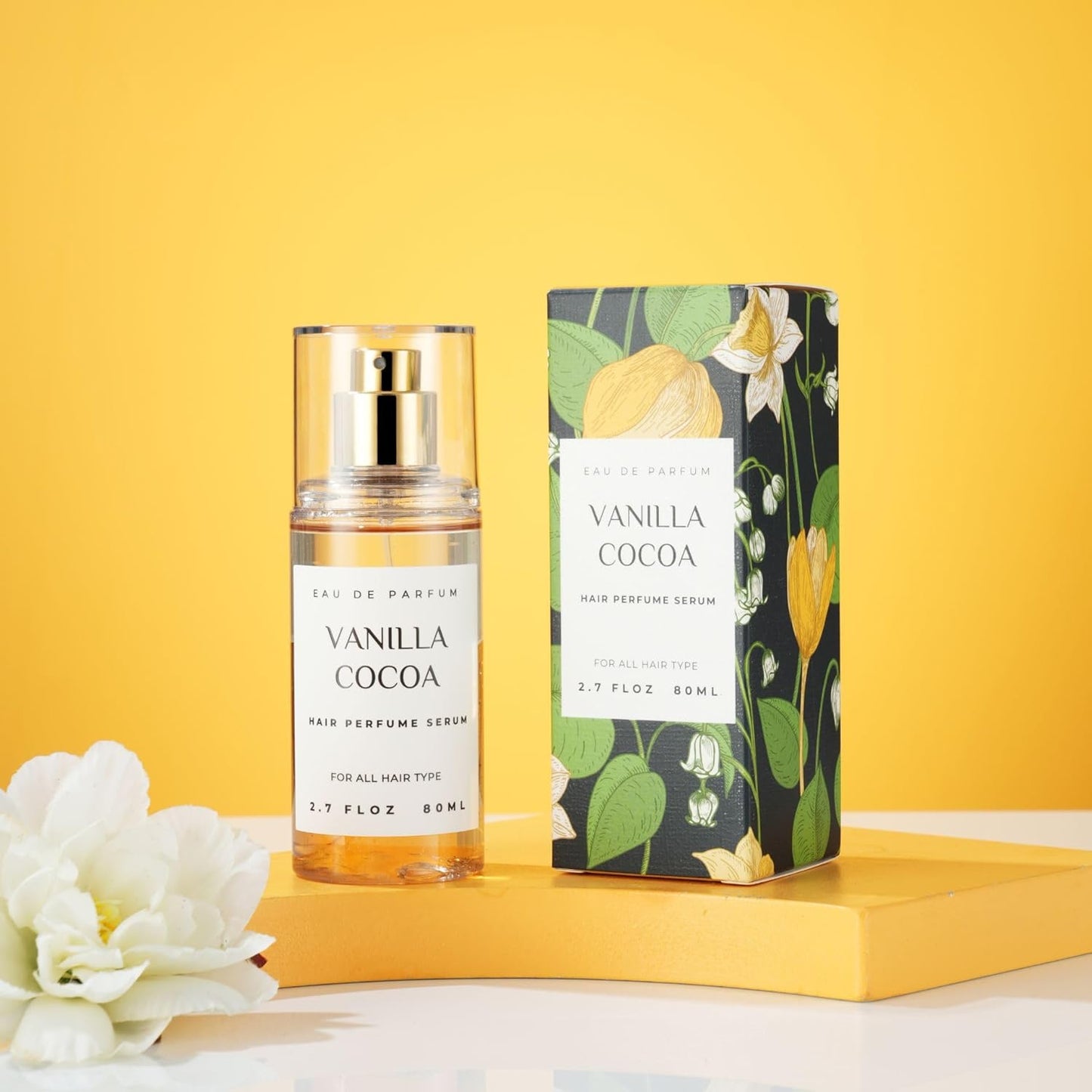 Hair Perfume for Women, Summer Lightweight Long Lasting Fragrance Mist - 3:7 Hydrating Serum Alcohol Free Formula, Argan Oil Scented Hair Spray with Keratin & Elastin (Vanilla Cocoa) 2.7 fl oz