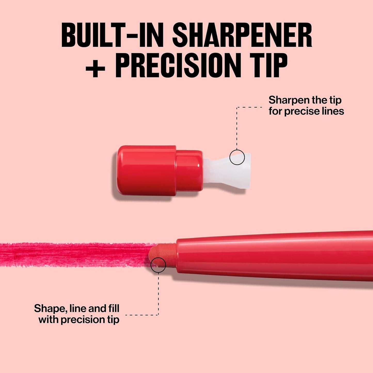 Revlon Colorstay Lip Liner Makeup with Built-in-Sharpener, Longwear Rich Colors, Smooth Application, 630 Nude, 0.01 oz