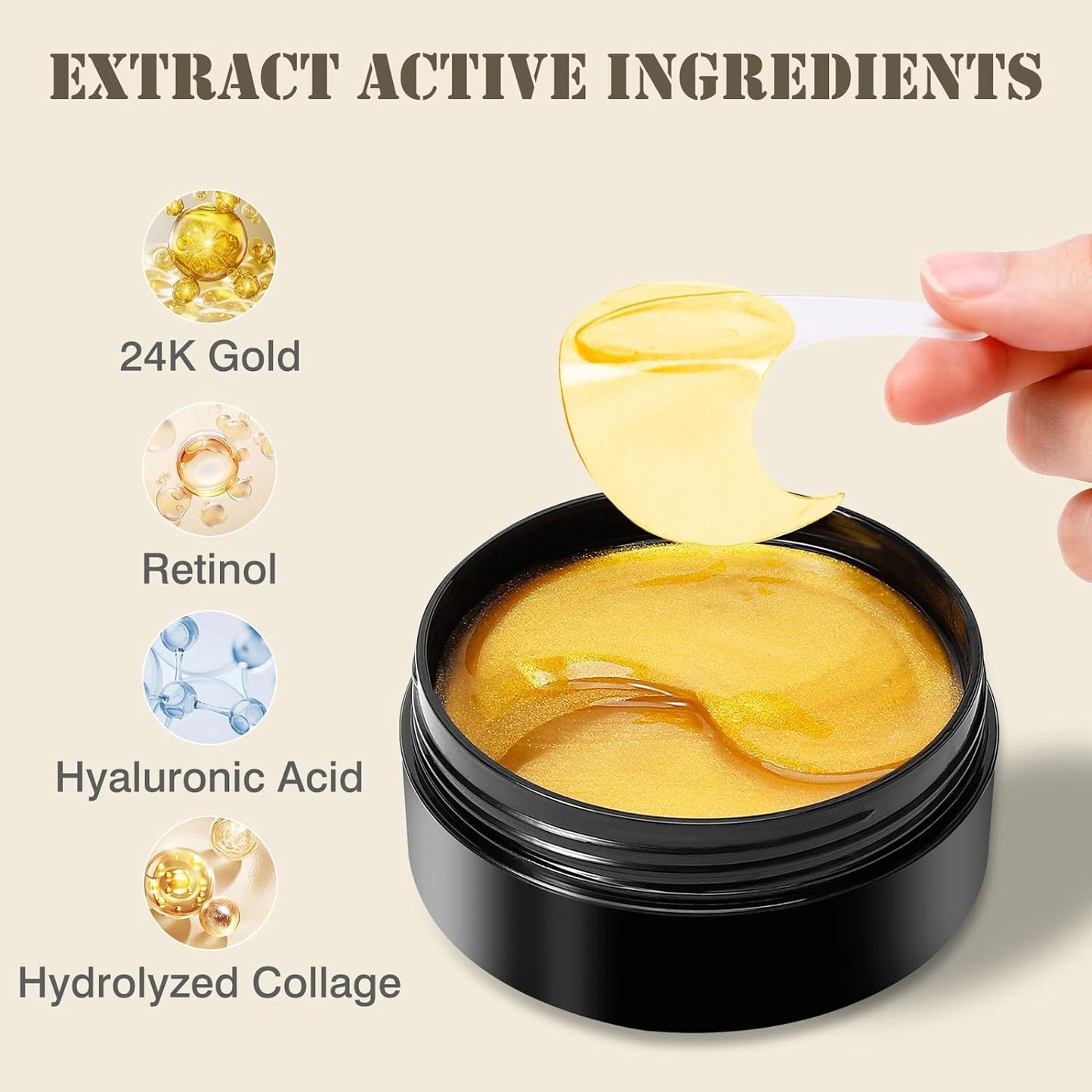 Under Eye Patches for Puffy Eyes and Dark Circles,60 Pcs Collagen Under Eye Mask Skin Care Products,Snail Mucin Eye Patches,Wrinkle Patches,Moisturise and Reduce Eye Lines To Revitalise You