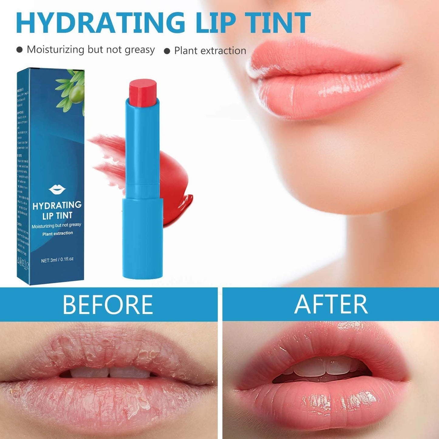 Thrives Lip Tint Hydrating,Strength Hydrating Lip Tint,Strong Moisturizing Effect Tinted Lip Balm Hydrating, Natural Ingredients Sheer Moisture Lip Tint (2PCS)