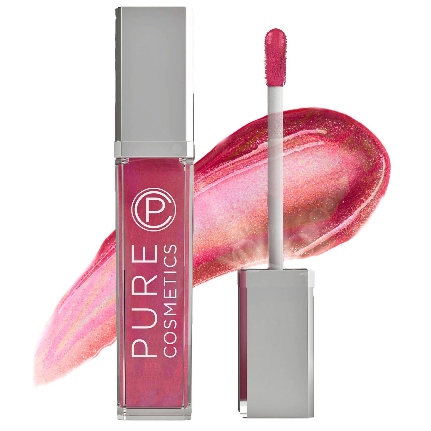 Pure Cosmetics Pure Illumination Lip Gloss - LED-lit Applicator w/Side Mirror - Non-Sticky, Moisturizing & Hydrating Lip Glosses - Soothes & Protects Dry Chapped Lips (Razzmatazz)