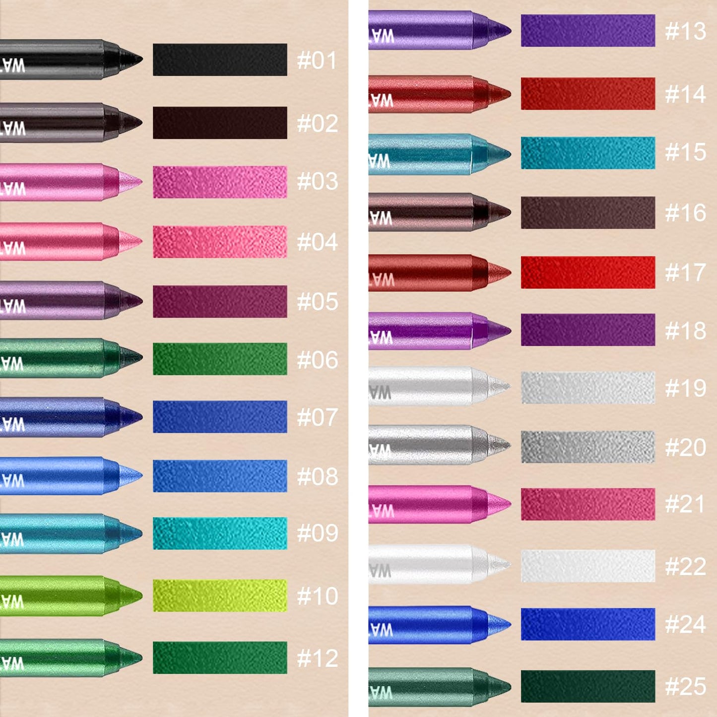 3 Colorful Eyeliner Pen Set, Eye Shadow Pencil, Pearl Eyeliner Kit Metallic Glitter Colored Eye liner for Women Eye&Lip Liner Professional Waterproof Eye Makeup (3PCS C)