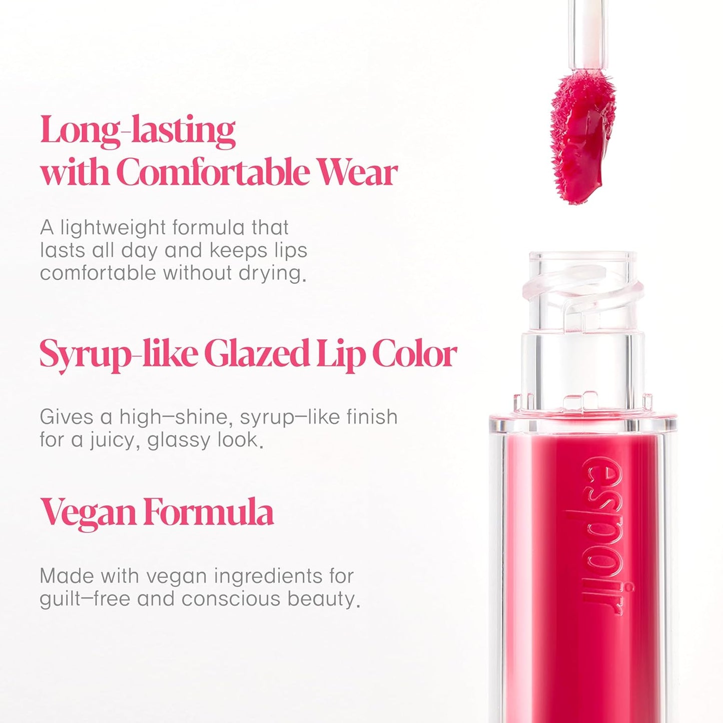 Espoir Couture Lip Tint Glaze #20 Plum Compote 0.14oz | Volumizing Lip Stain with Syrupy Shine | Long-Lasting & Vibrant Color for Radiant Lip Look | Moisturizing & Glossy Lip Tint | Korean Lip Makeup
