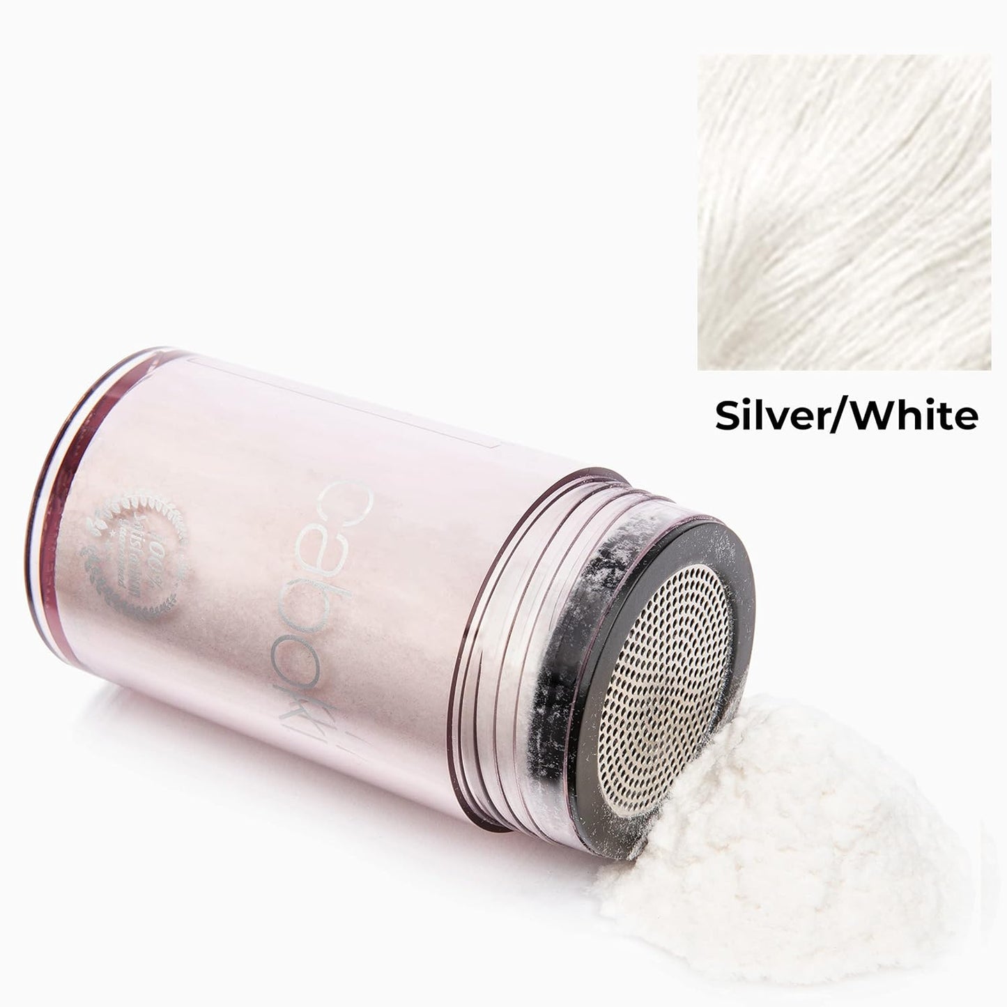 Caboki Hair Loss Concealer. All-Natural Hair Building Fiber. Make Thin Hair Look 10X Fuller Instantly. Eliminate the Appearance of Bald Spot and Thinning Hair (30G, 90-Day Supply). Silver/White