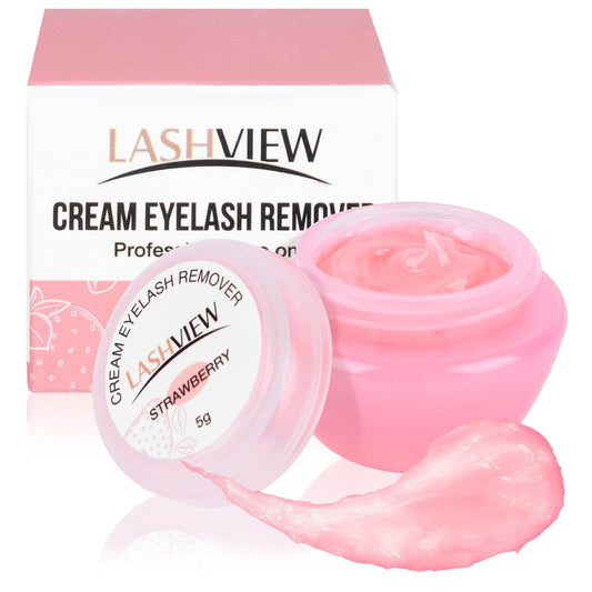 LASHVIEW Eyelash Extension Remover Cream, Strawberry Flavor, Lash Extension Remover Cream,5g